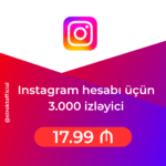 Instagram hesabı üçün 3.000 izləyici