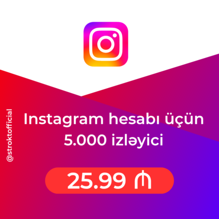 Instagram hesabı üçün 5.000 izləyici
