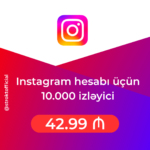 Instagram hesabı üçün 10.000 izləyici