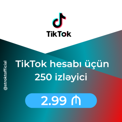 Tiktok hesabı üçün 250 izləyici