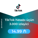 Tiktok hesabı üçün 3.000 izləyici