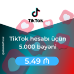 TikTok hesabı üçün 5.000 bəyəni